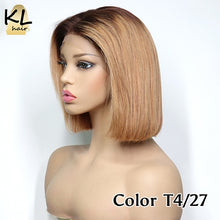 Load image into Gallery viewer, Brazilian Hair Ombre Honey Blonde Bob Wigs