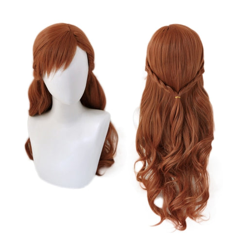 Princess Braid Wigs Hair Long Brown Wave