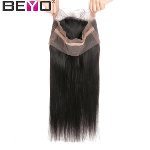 360 Lace Frontal peruvian straight hair