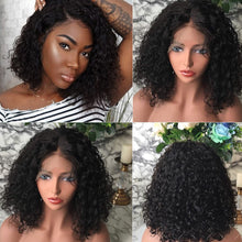 Load image into Gallery viewer, Jerry Curly Lace Front Human Hair Wigs With Baby Hair Brazilian Remy Hair Short Curly Bob Wigs For Women Pre-Plucked Wig