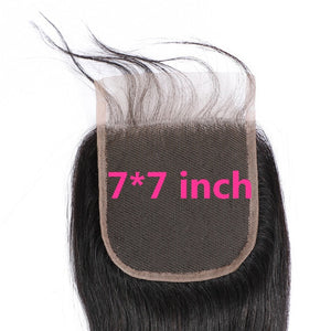 Straight Human Hair Closure with Baby Hair