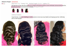 Load image into Gallery viewer, Lace Front Brazilian Human Hair Wigs