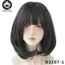 Load image into Gallery viewer, Brown Ash Short Straight Synthetic Wigs