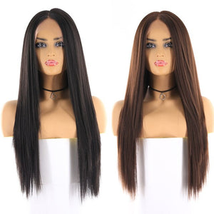 Long Straight Middle Part Lace Wig